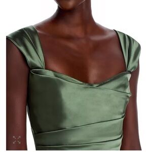 Amsale Sage Satin Strapless Dress